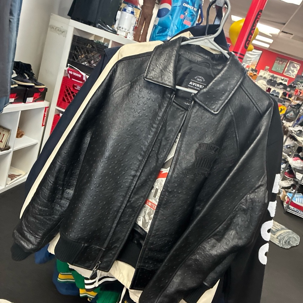 Men’s Rare LIMITED EDITION AVIREX OSTRICH BLK Leather #43 Out Of #211 Pre Owned